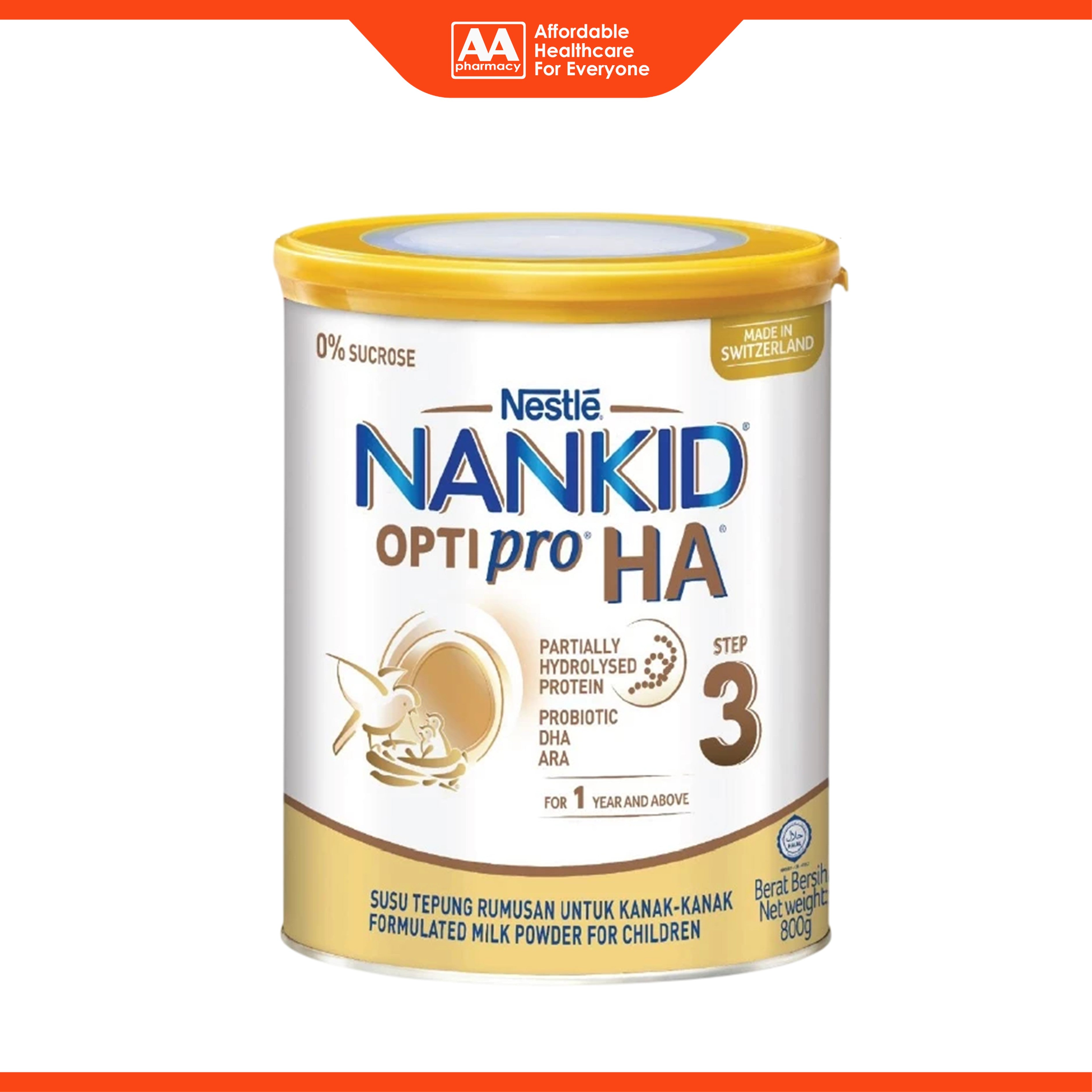Nestlé NANKID OptiPro HA Milk Powder Step 3 800g (For Children 1 Year and Above)