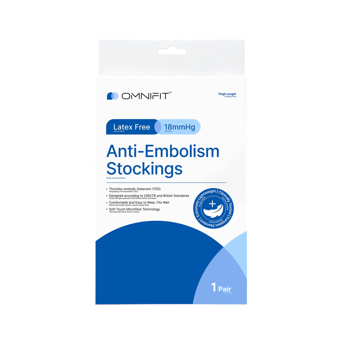 Omnifit Anti-Embolism Stockings 18mmHg (Size SS-XL) - MDA Approved