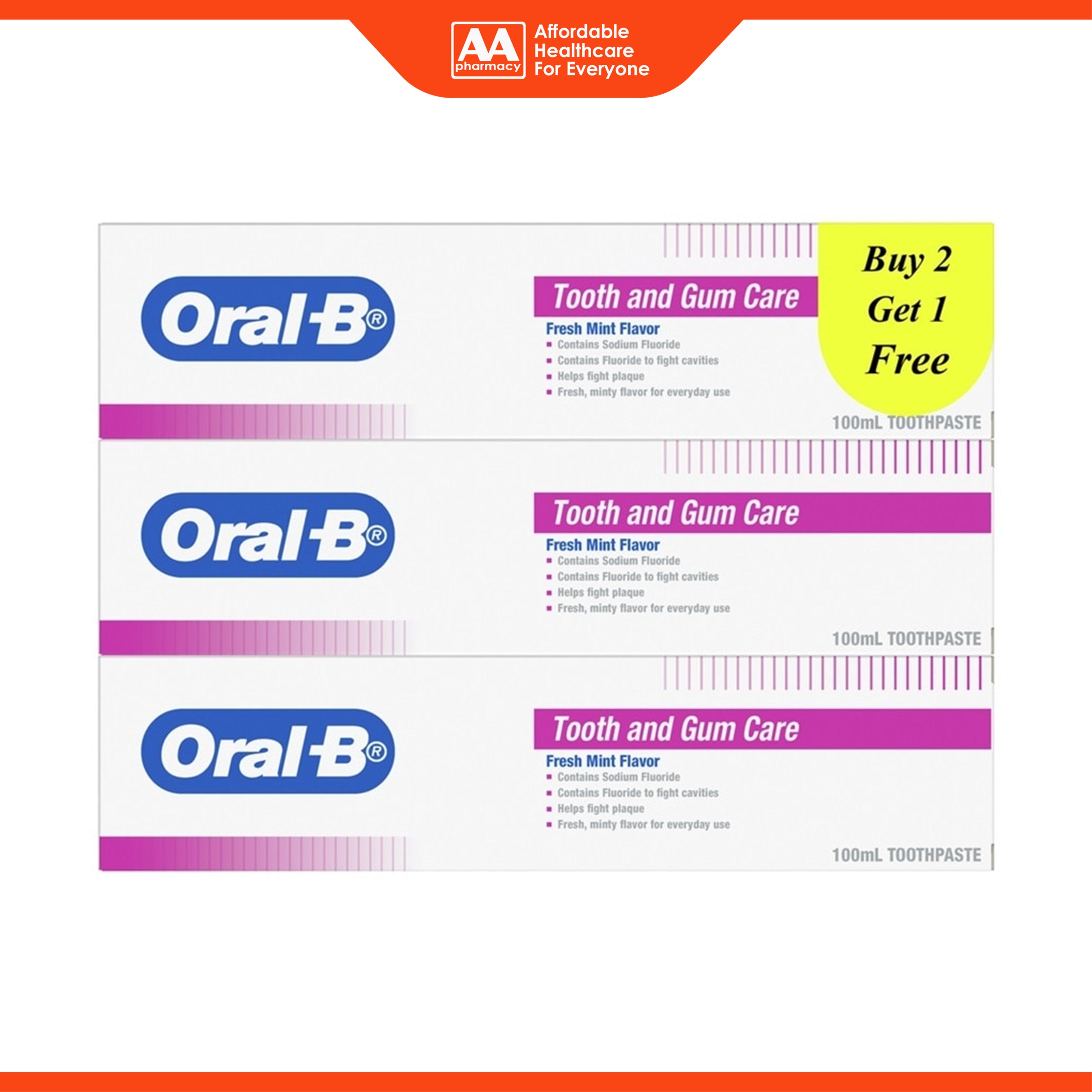 Oral-B Toothpaste (Tooth and Gum Care) 100mLx3's