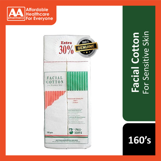 Pan-Mate Facial Cotton (For Sensitive Skin) 160's