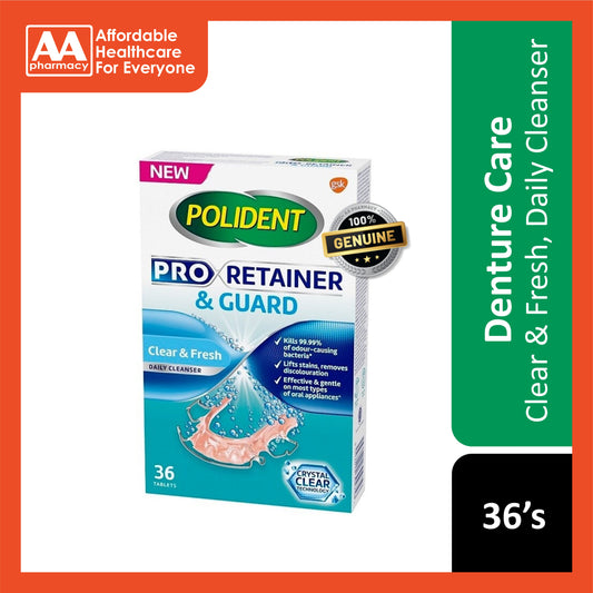 Polident Pro Retainer and Guard Daily Cleanser Tablet 36's