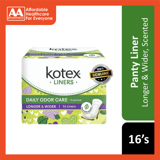 Kotex Liners (Daily Odor Care, Longer and Wider, Scented) 16's