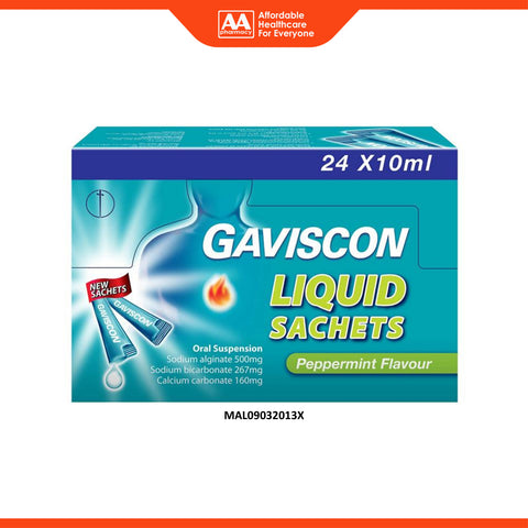 Gaviscon Liquid Sachet 10mLx24's (Peppermint Flavour)