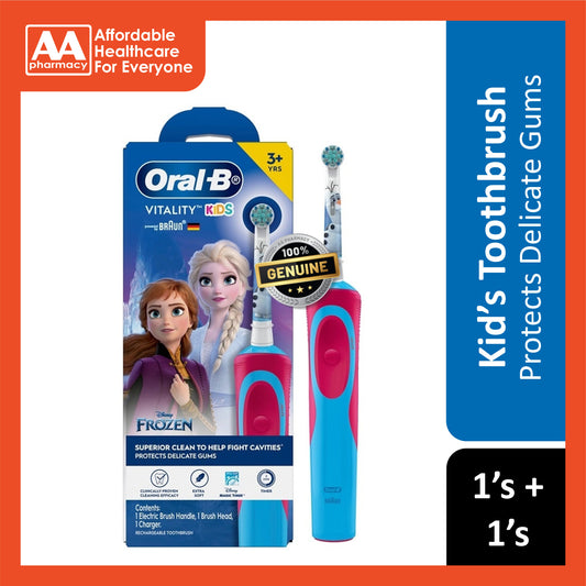 Oral-B Vitality Kids (Disney Frozen) Rechargeable Toothbrush (1 Handle, 1 Brush Head, 1 Charger) [For Children 3+ Years]