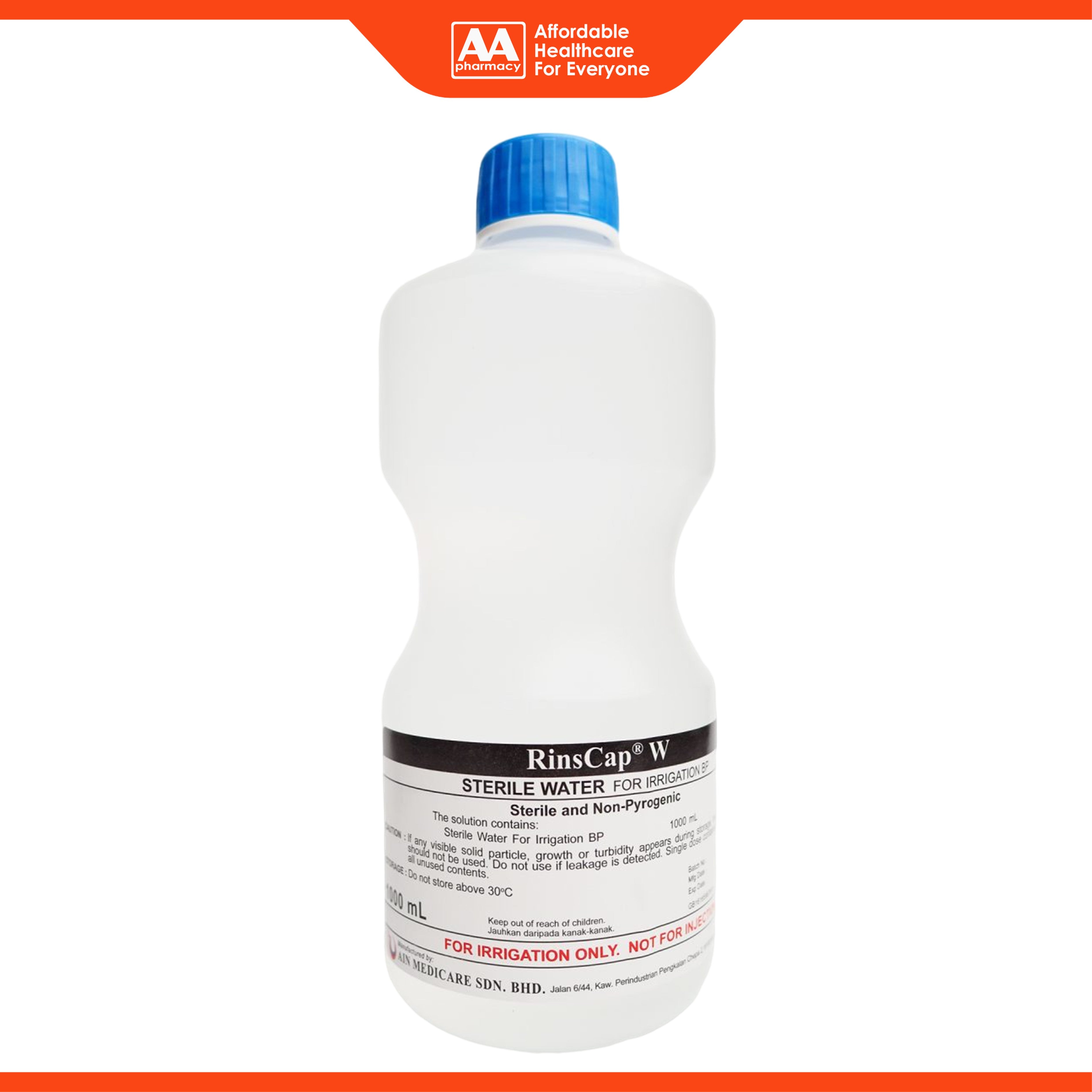 RinsCap W Sterile Water For Irrigation BP 1000mL