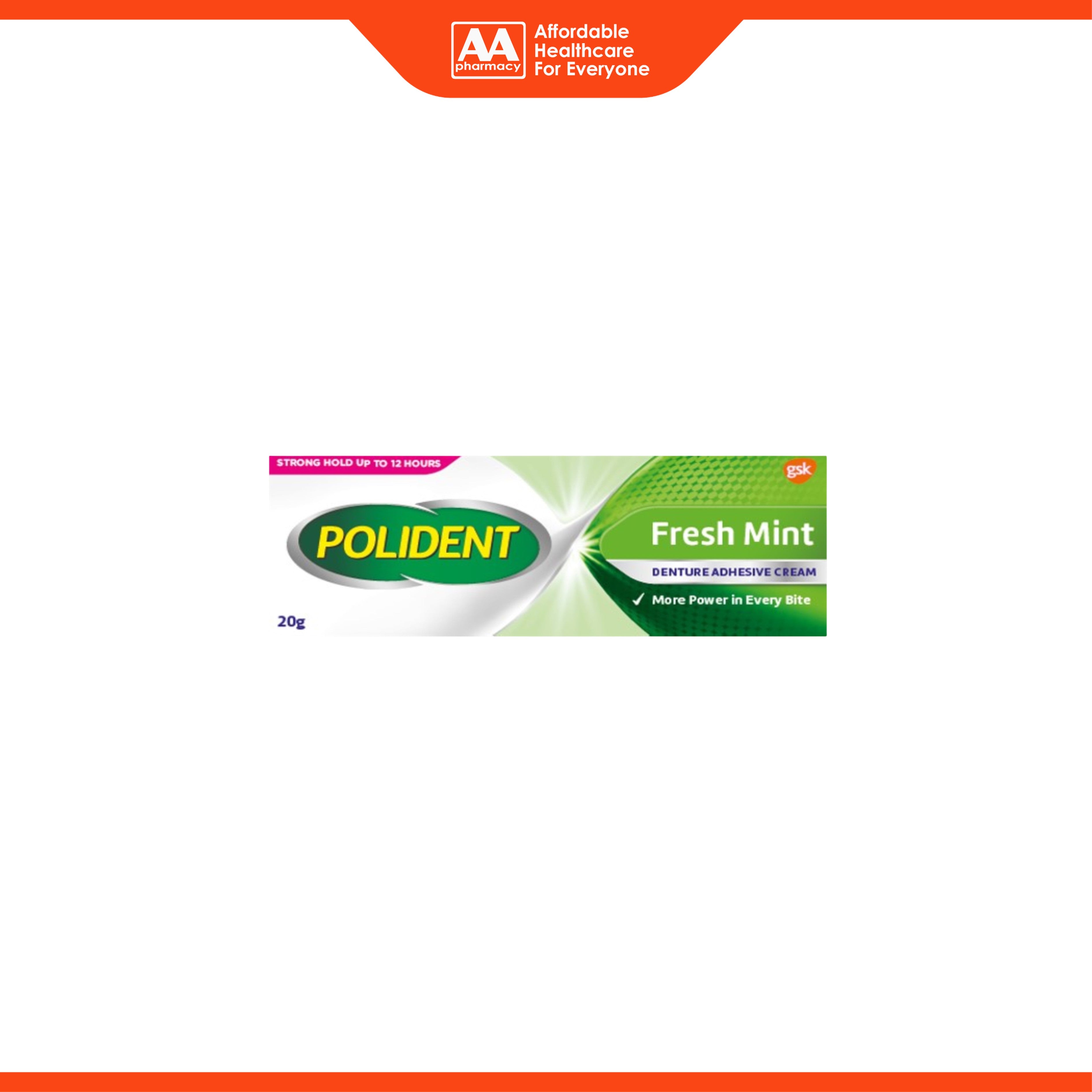 Polident Denture Adhesive Cream - Fresh Mint (20g)