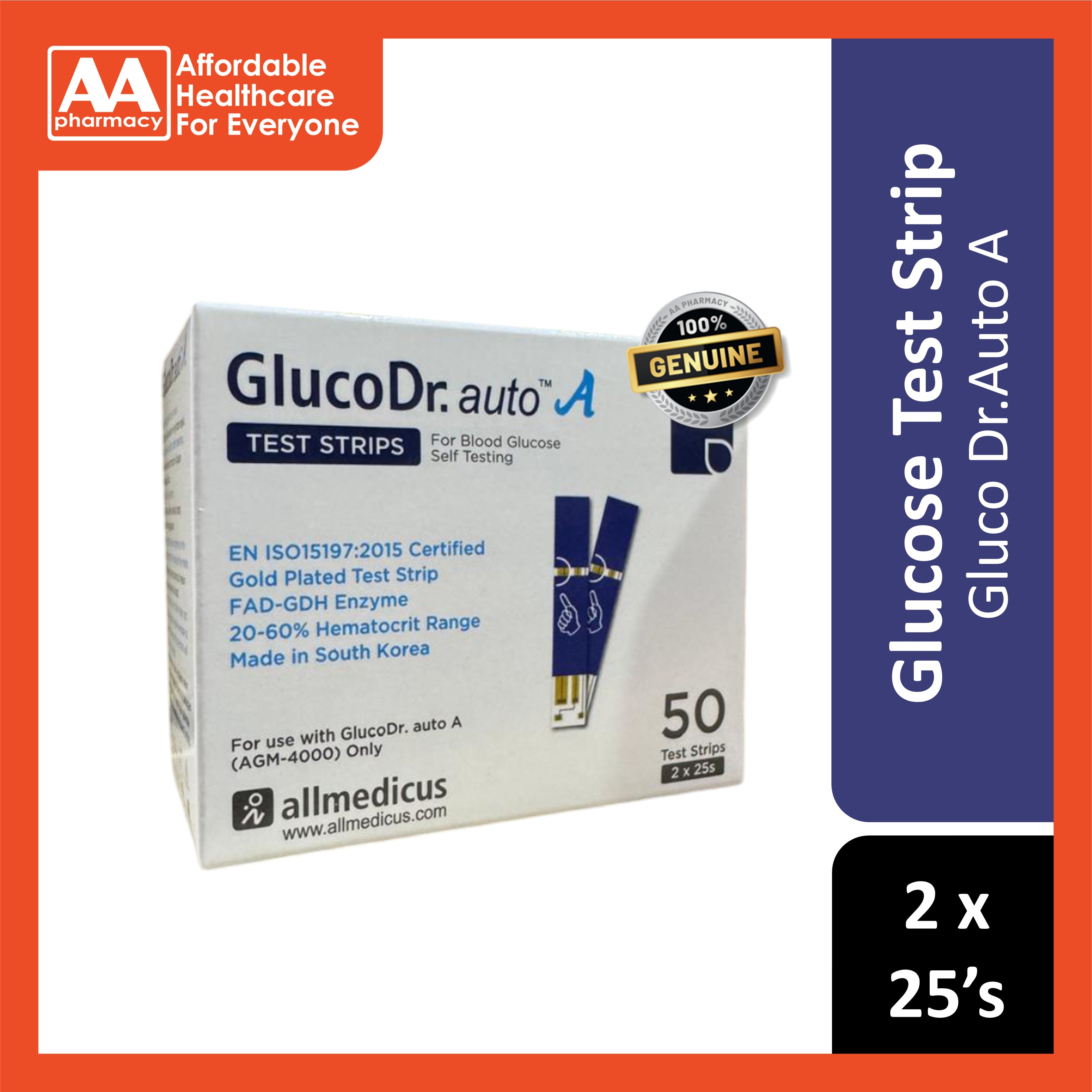 Gluco Dr.Auto A Blood Glucose Test Strips 2x25’s – AA Pharmacy