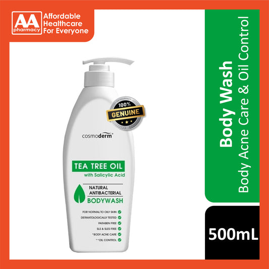 Cosmoderm Tea Tree Oil with Salicylic Acid Natural Antibacterial Body Wash 500mL