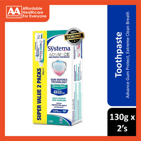 Systema Advance Gum Protect Toothpaste (Extreme Clean Breath) 130gx2's [Twinpack]