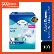 Tena PROskin Slip Super Adult Diapers Size L 10's (92-144cm / 36-58 inches)
