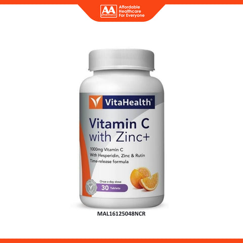 VitaHealth Vitamin C 1000mg With Zinc+ Tablets 30's