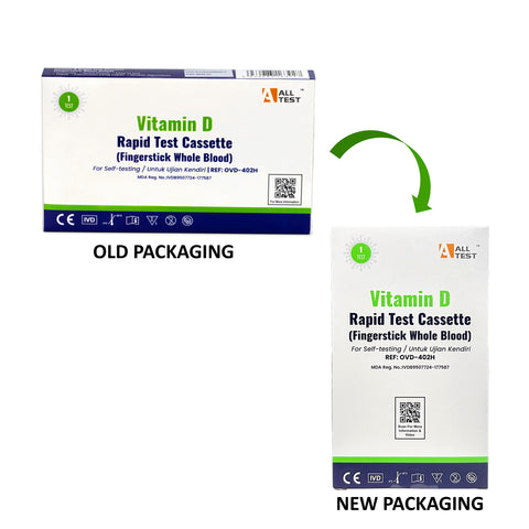 ALLTEST Vitamin D Rapid Test Cassette (Fingerstick Whole Blood) 1's - Self-Testing for Vitamin D Deficiency
