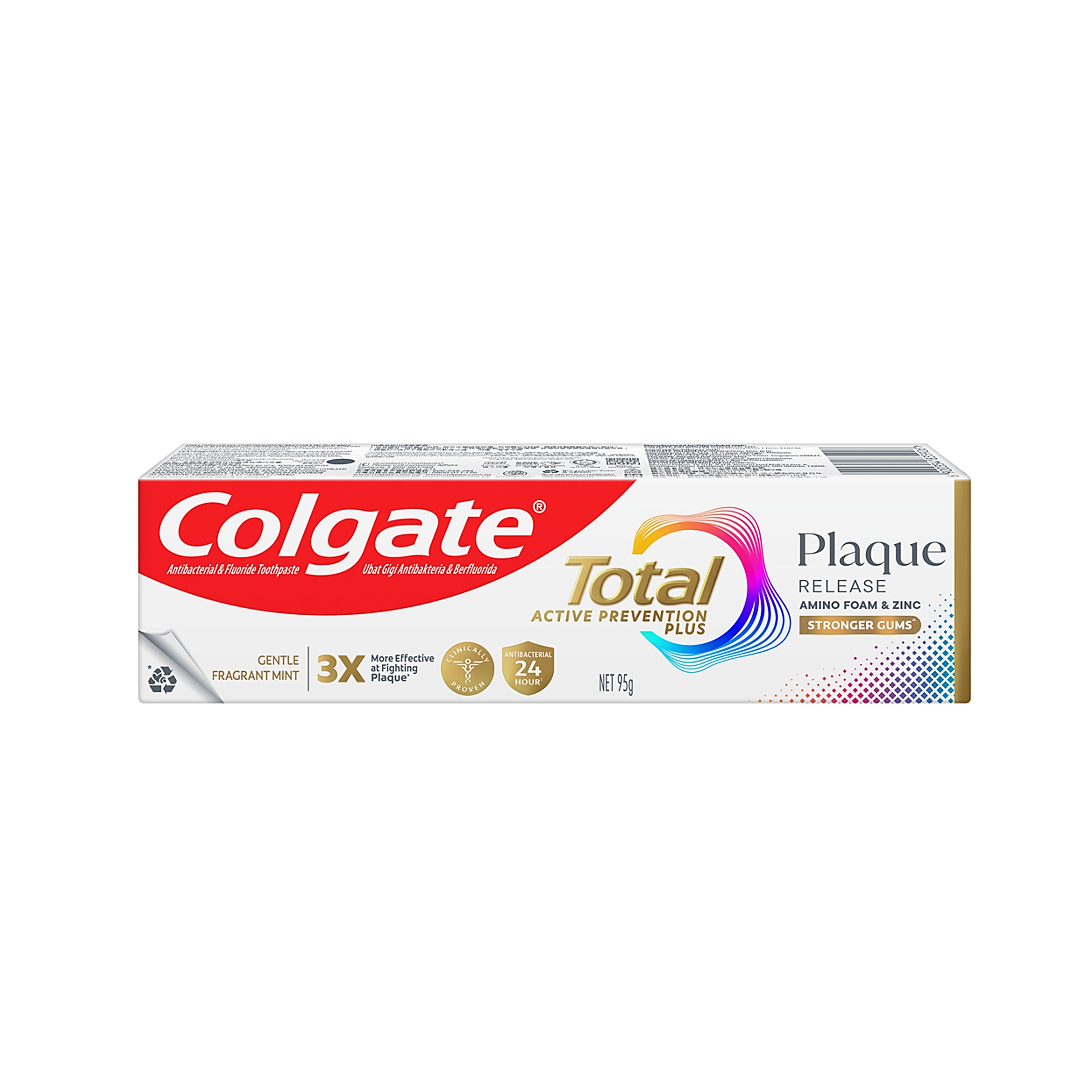 Colgate Total Active Prevention Plus Plaque Release Toothpaste - Gentle Fragrant Mint (95g)