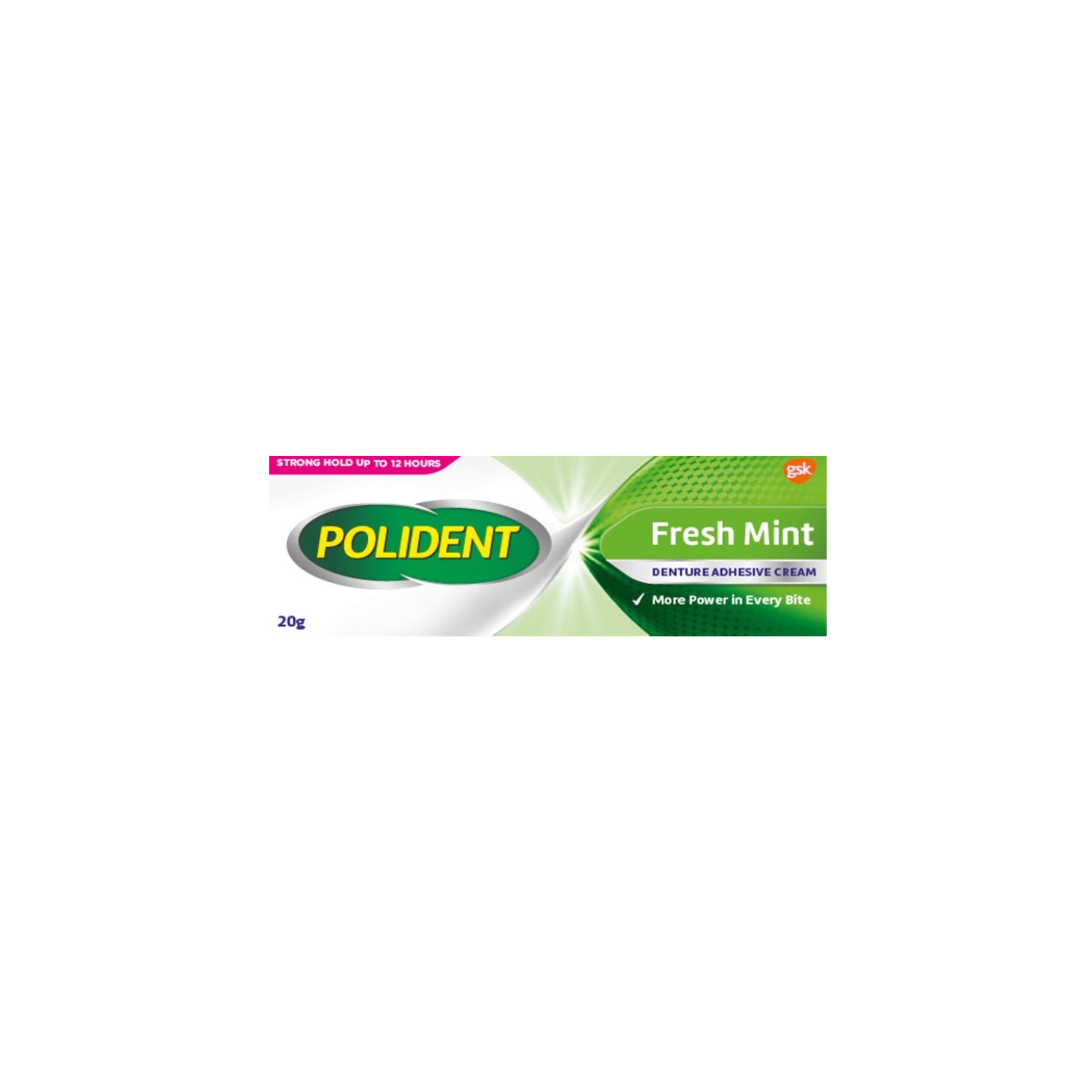 Polident Denture Adhesive Cream - Fresh Mint (20g)