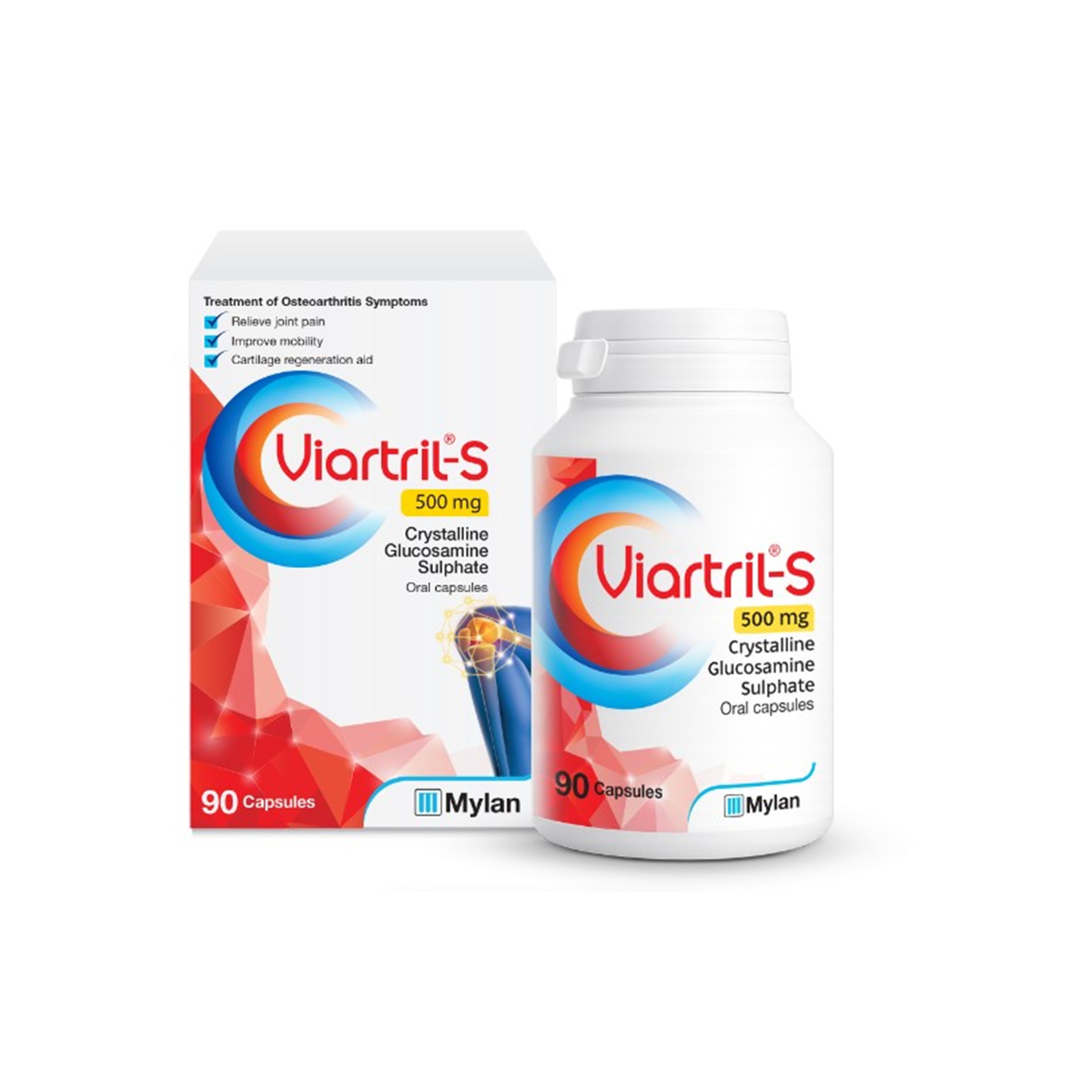 Viartril-S 500mg (Crystalline Glucosamine Sulphate) Capsule 90's