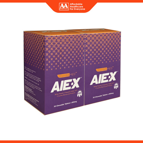 Swissmed AIE-X (Whey Powder Chewable Tablet with Enzymes Blend and Probiotic) Chewable Tablet 2x30's