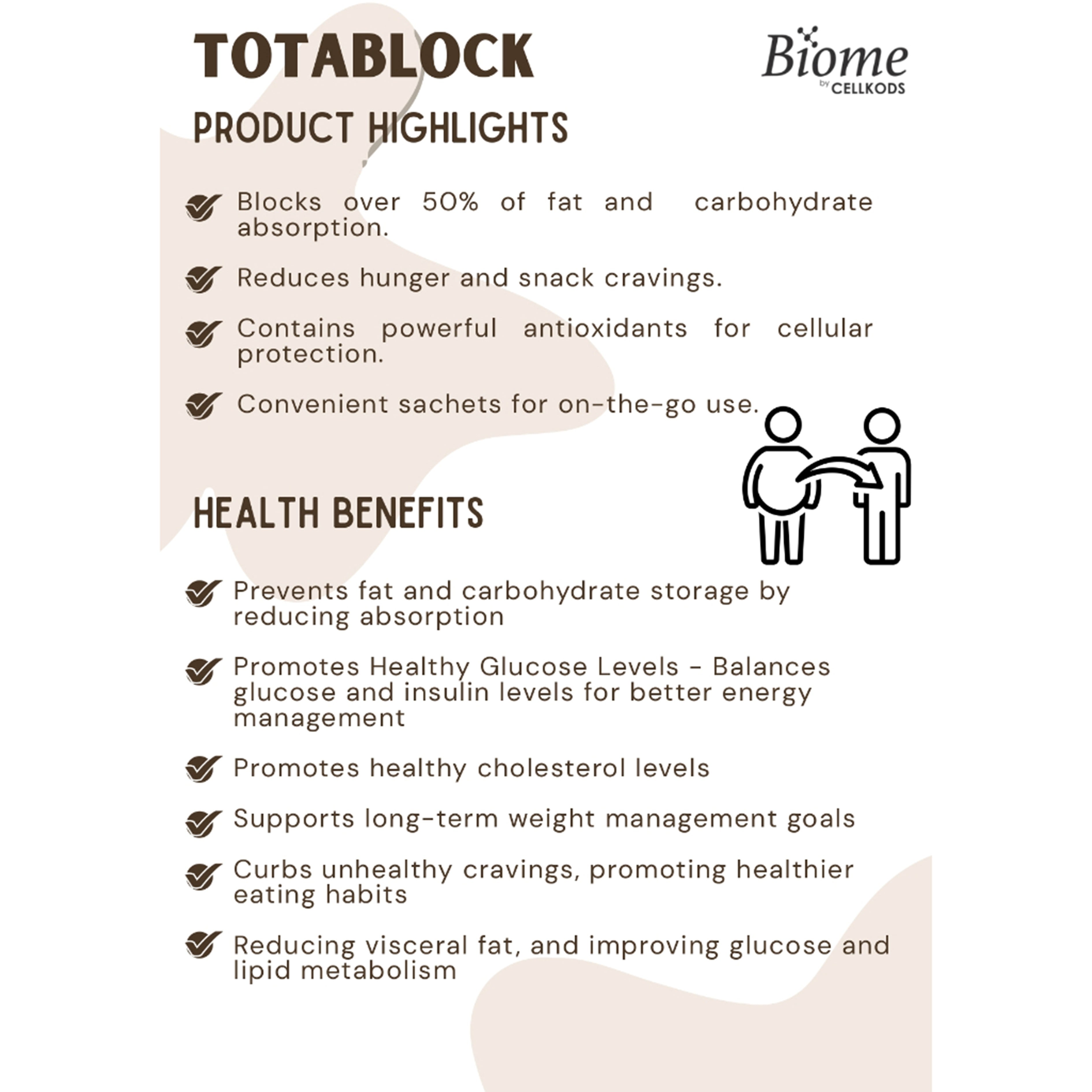 Biome Totablock (Botanical Beverage Mix Passion Fruit Powder with White Kidney Bean Extract) Sachet 5gx15's