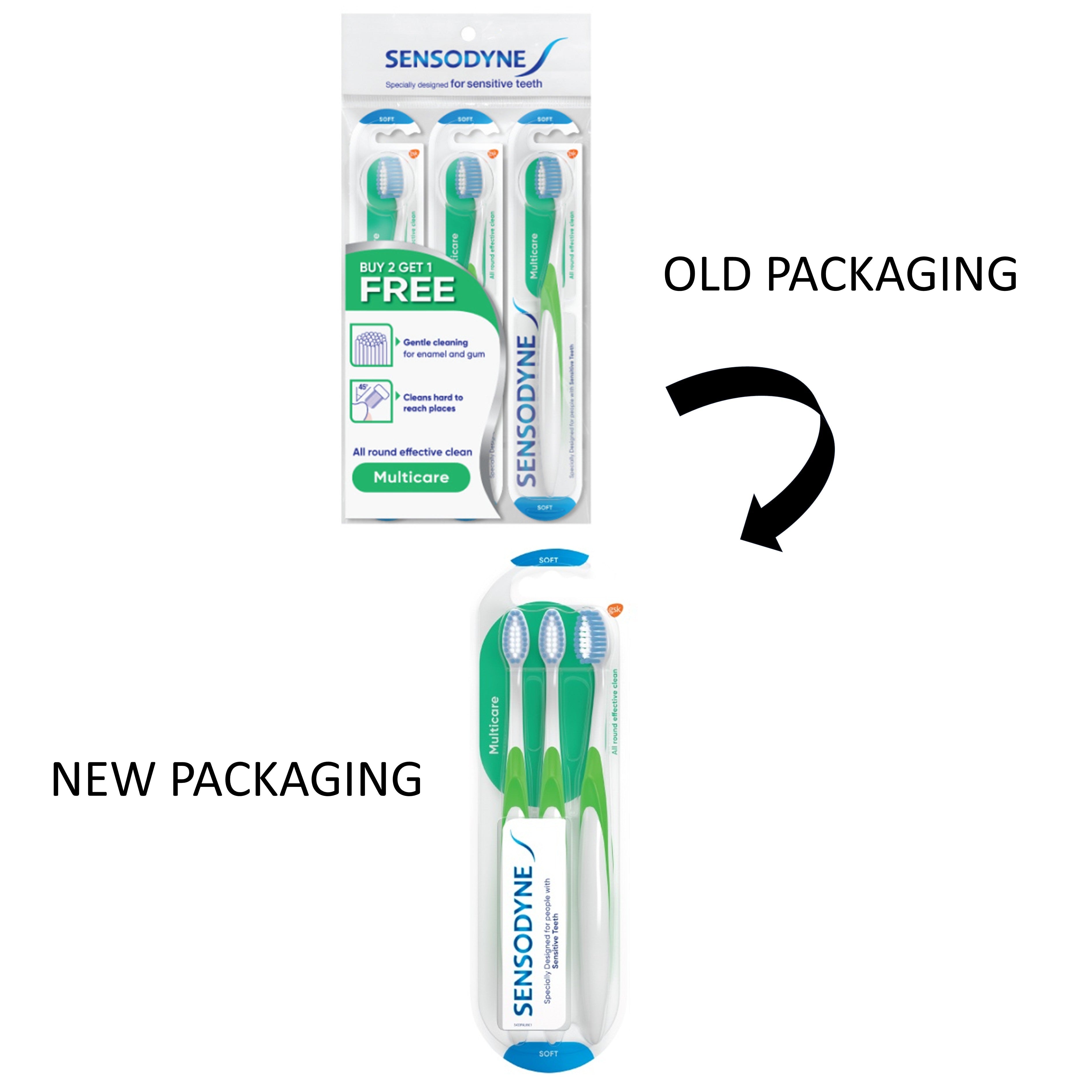 Sensodyne Toothbrush - Multicare, Soft (3's)