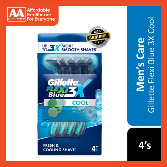 Gillette Flexi Blue 3X Cool Disposable Razor 4's