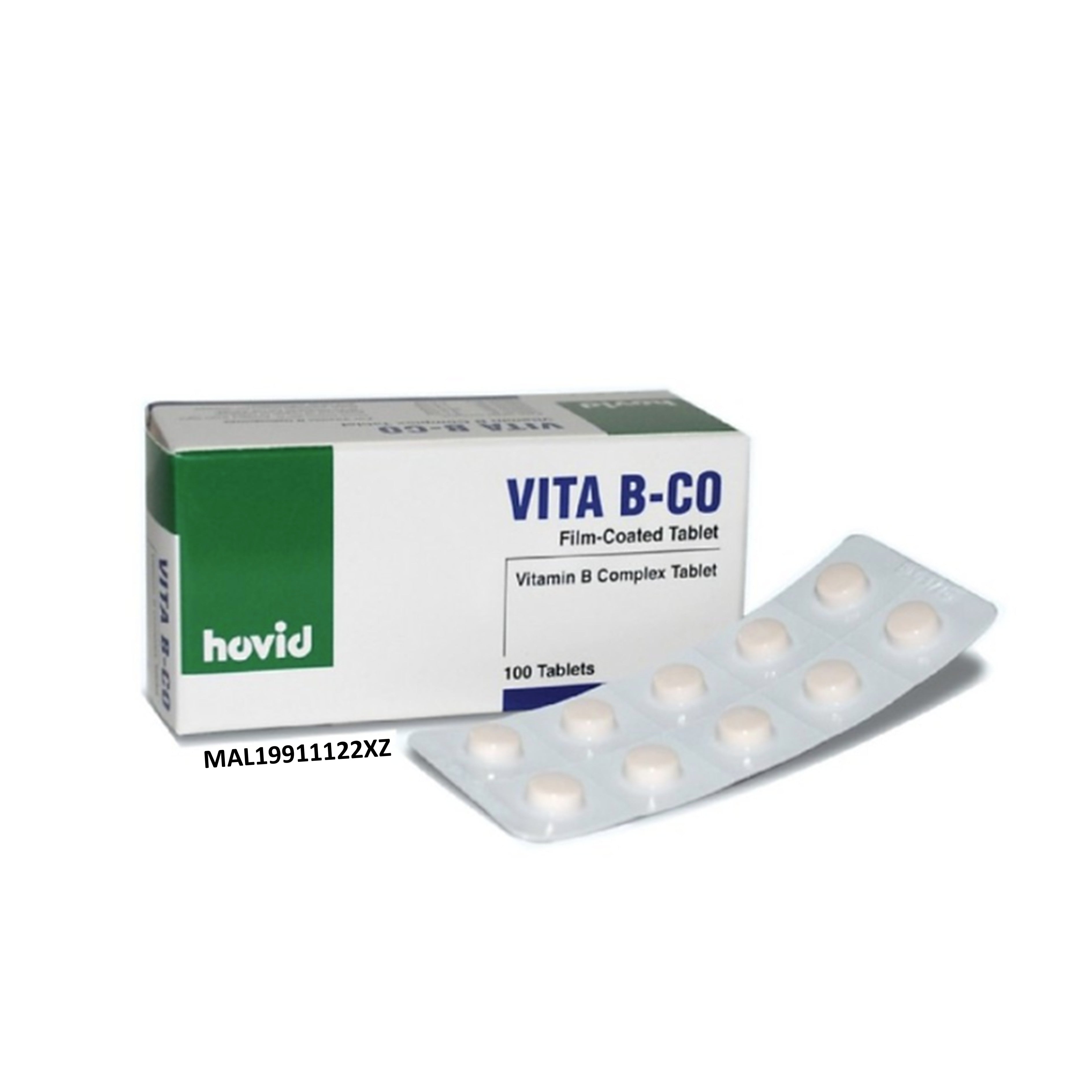 Hovid Vita B-Co (Vitamin B Complex) Film-Coated Tablet 10x10's