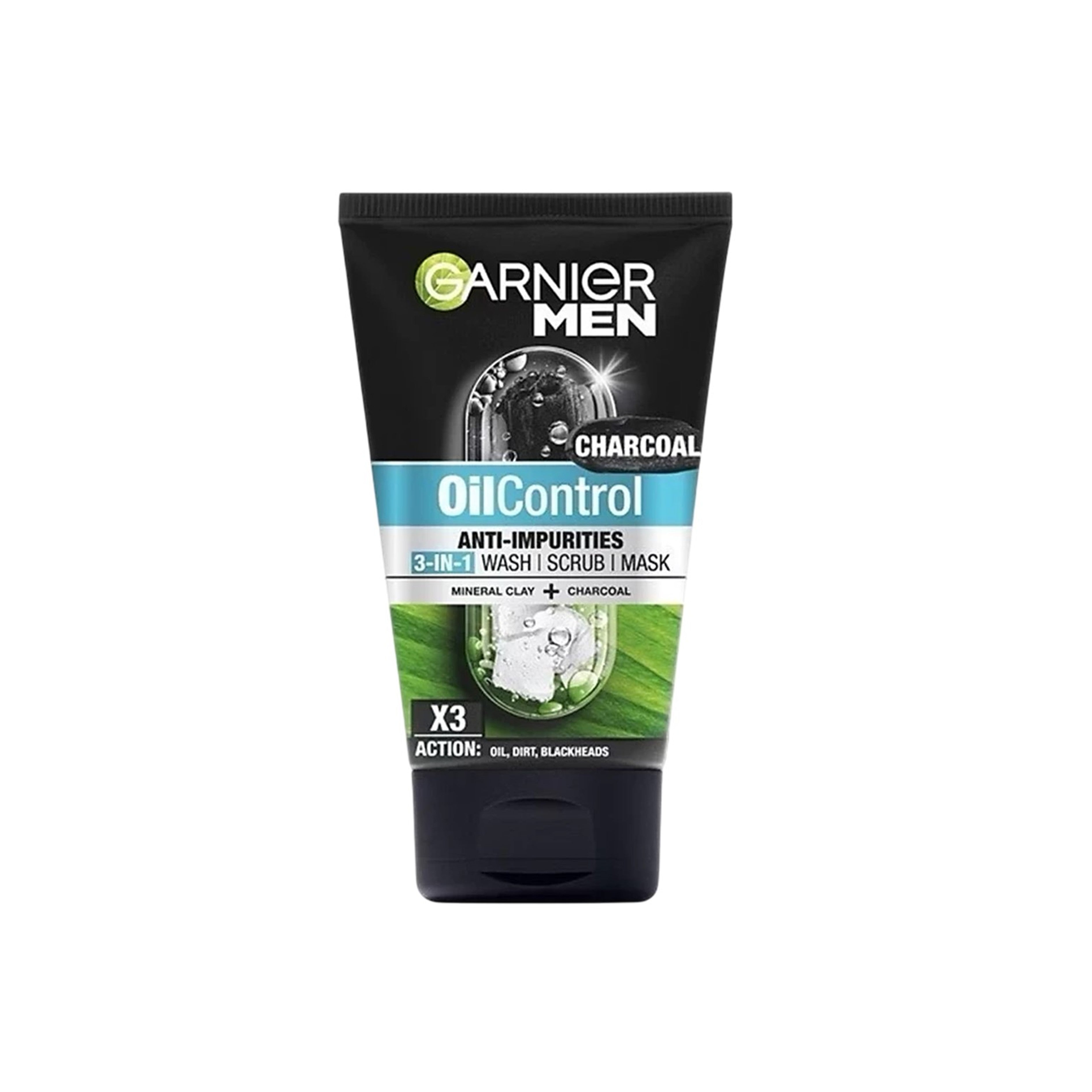 Garnier Men OilControl Anti-Impurities 3-in-1 Wash+Scrub+Mask (100ml)