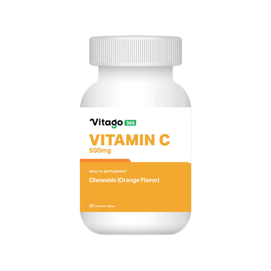 Vitago365 Vitamin C 500mg Chewable Tablet 30's (Orange Flavour)