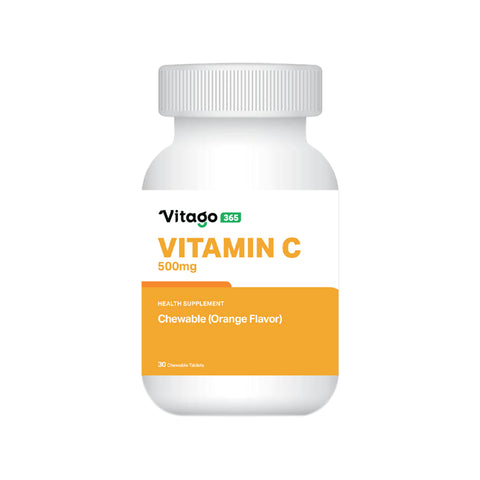 Vitago365 Vitamin C 500mg Chewable Tablet 30's (Orange Flavour)