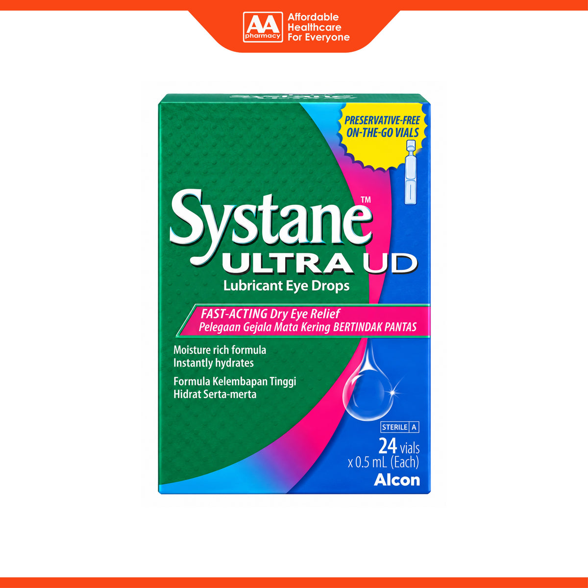 Systane Ultra UD Lubricant Eye Drops - Preservative-Free On-The-Go Vials (24 x 0.5ml)