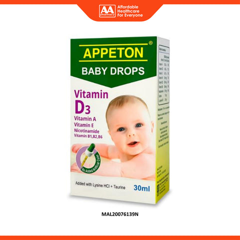 Appeton Baby Drops 30mL (Multivitamins + Lysine + Taurine)