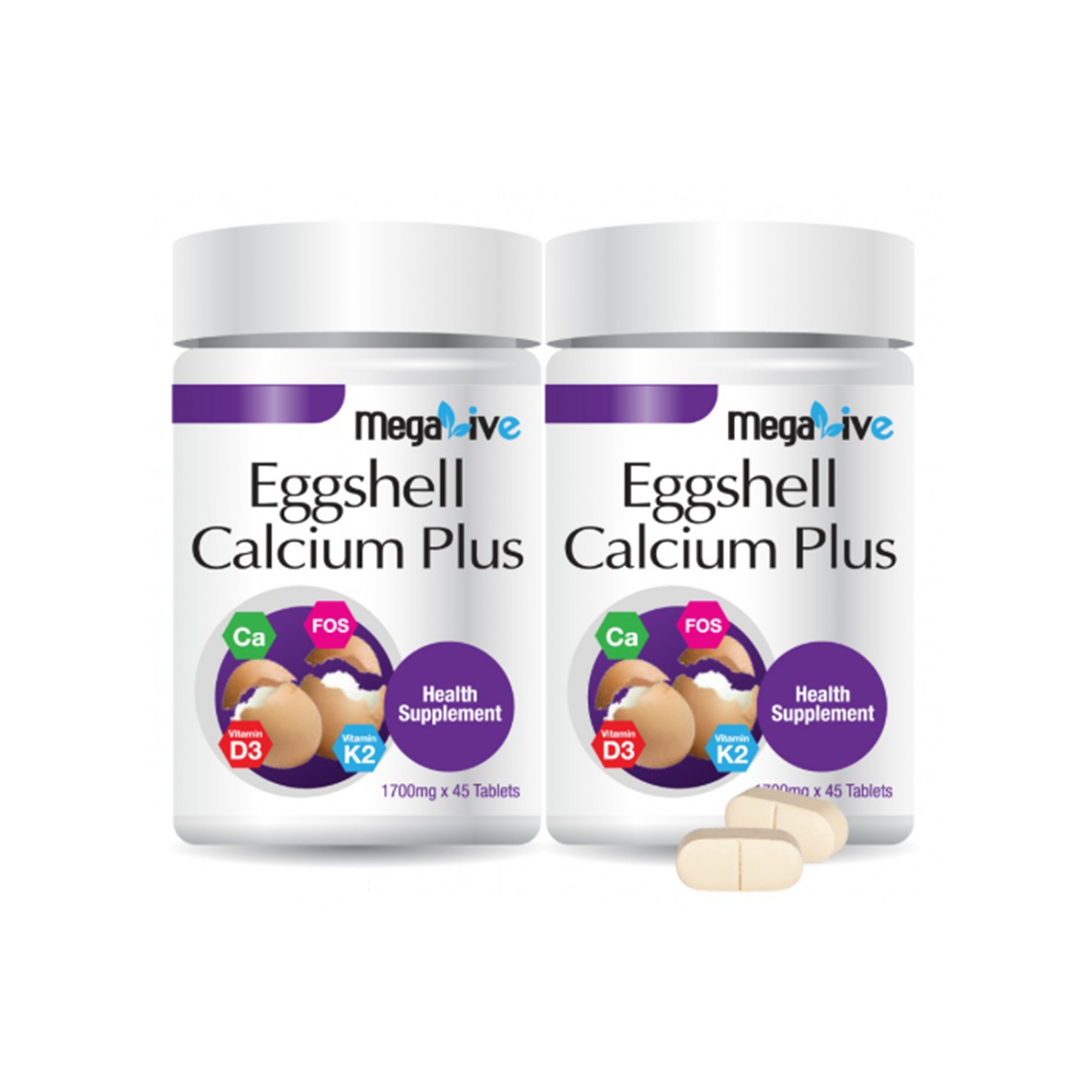 MegaLive Eggshell Calcium Plus Tablet 2x45's