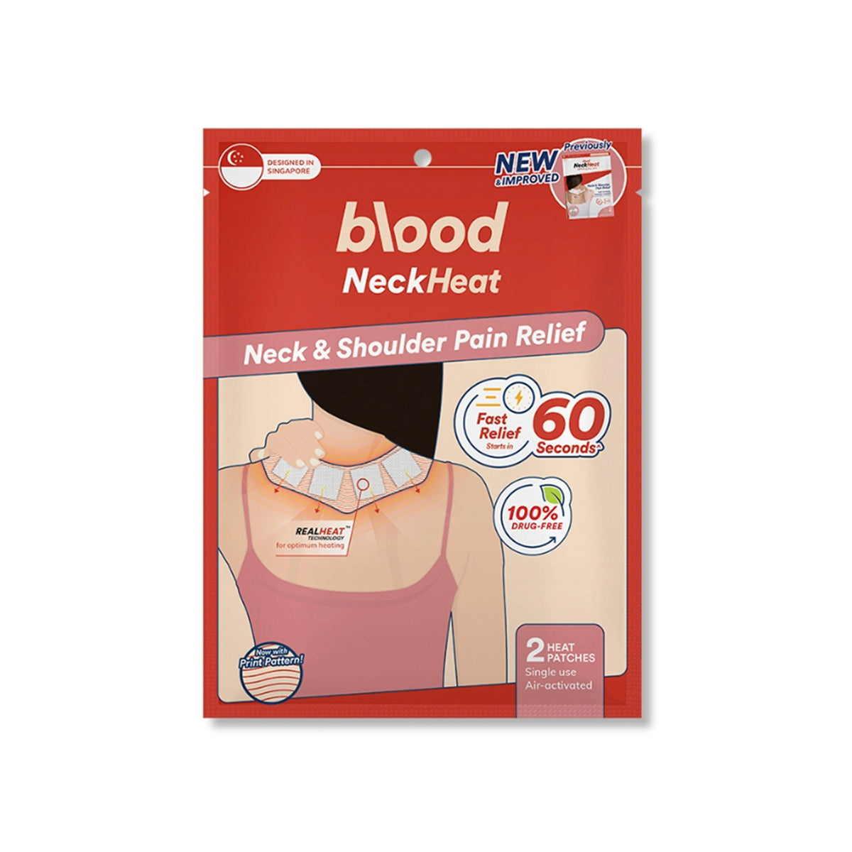 Blood NeckHeat Patch (2's) - Neck and Shoulder Pain Relief