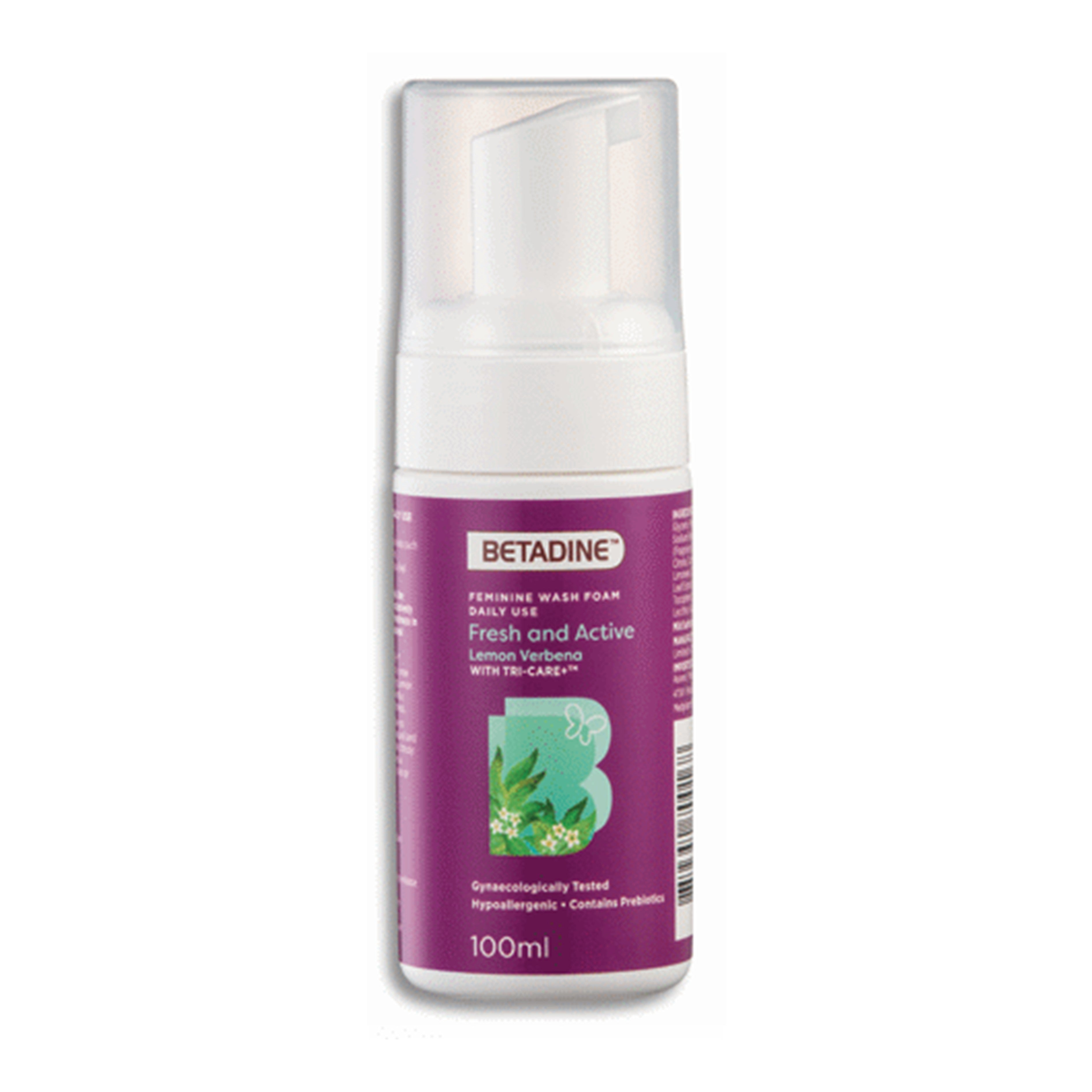 Betadine Feminine Wash Foam Daily Use (Fresh and Active Lemon Verbena) 100mL