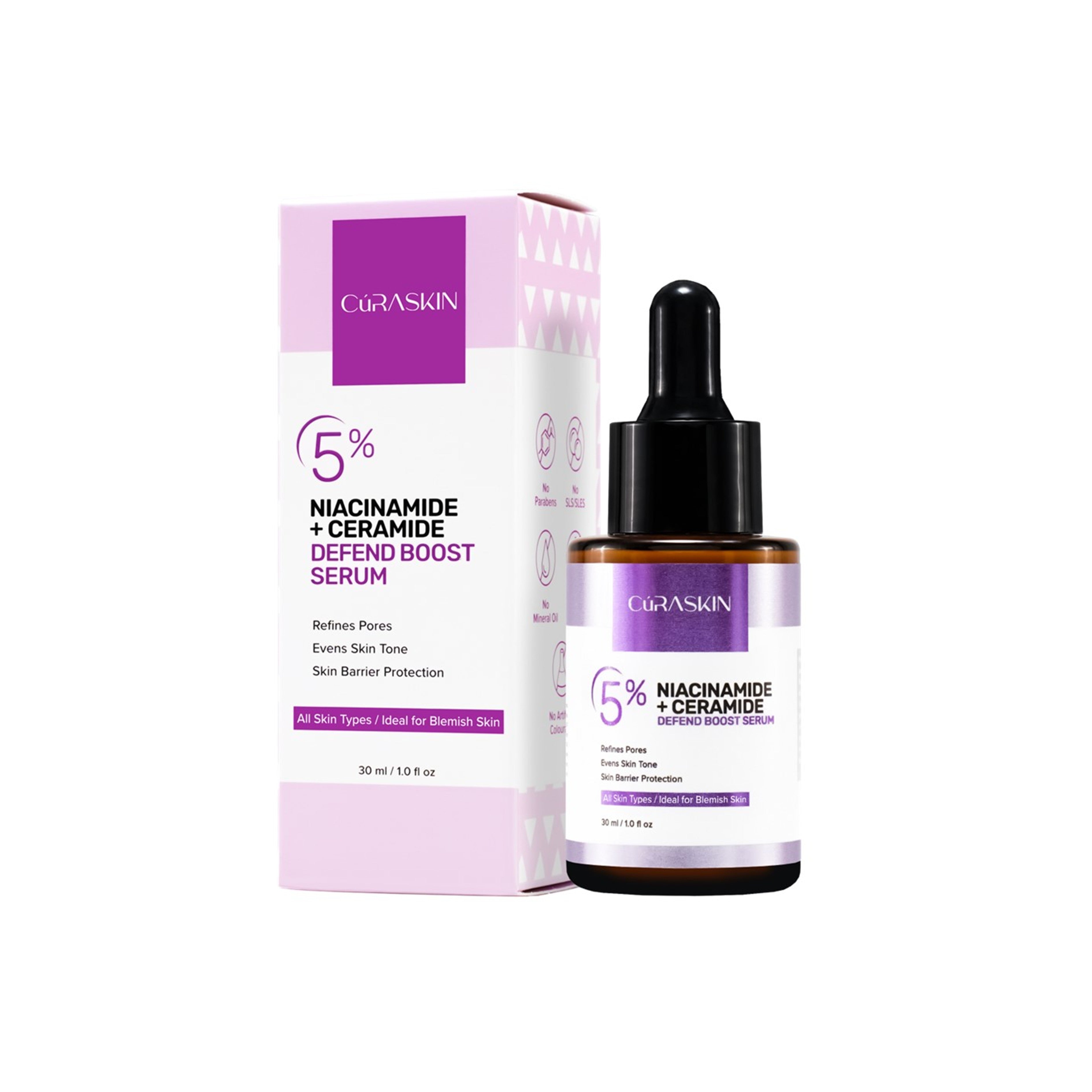 Curaskin 5% Niacinamide + Ceramide Defend Boost Serum 30mL