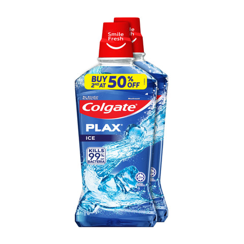 Colgate Plax (Ice) Mouthwash 750mLx2's [Twinpack]