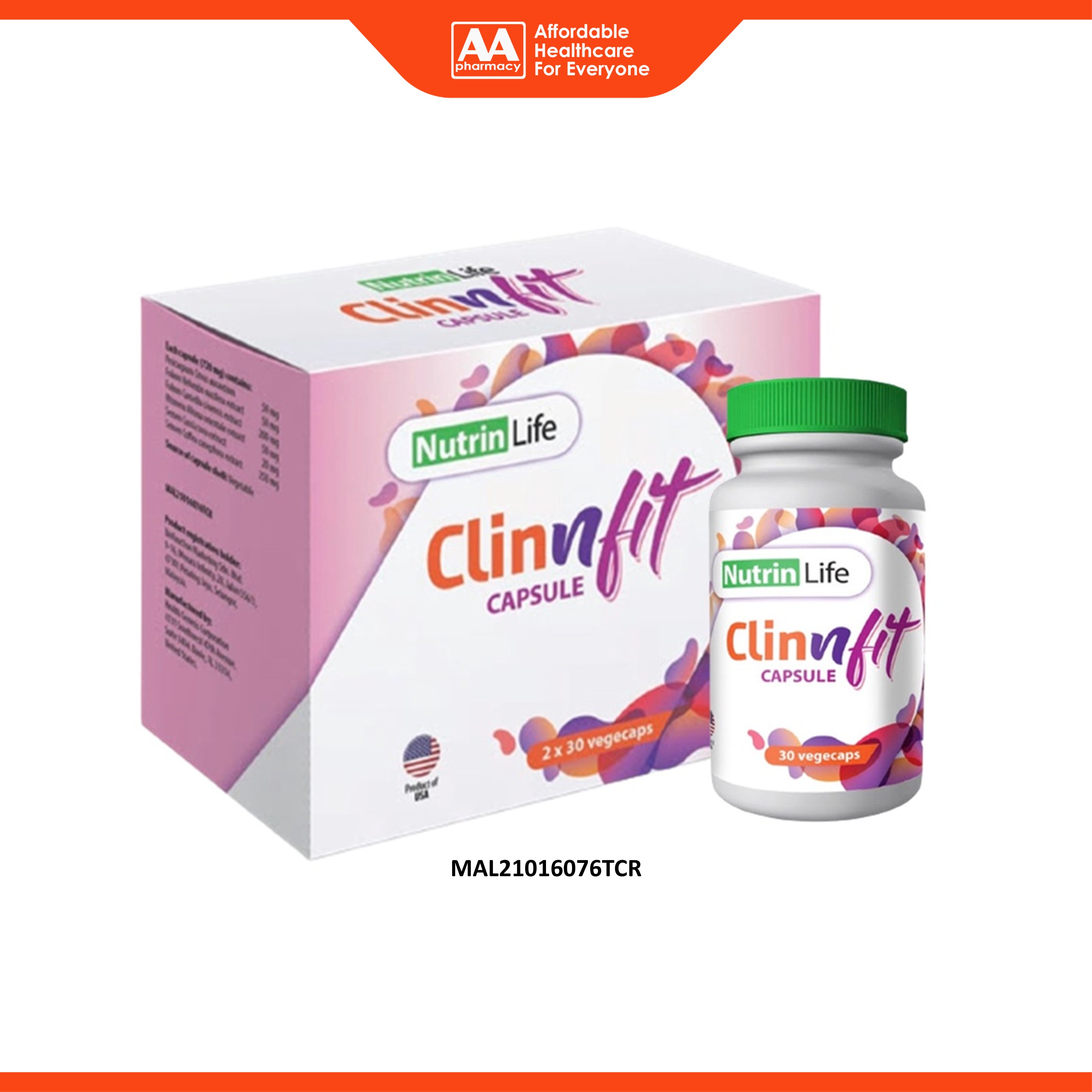 NutrinLife Clinnfit Vegecapsule 2x30’s