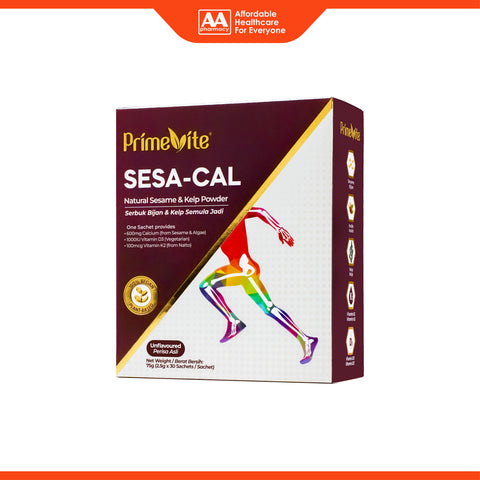 PrimeVite Sesa-Cal (Natural Sesame and Kelp Powder) Sachet 2.5gx30's (Unflavoured)