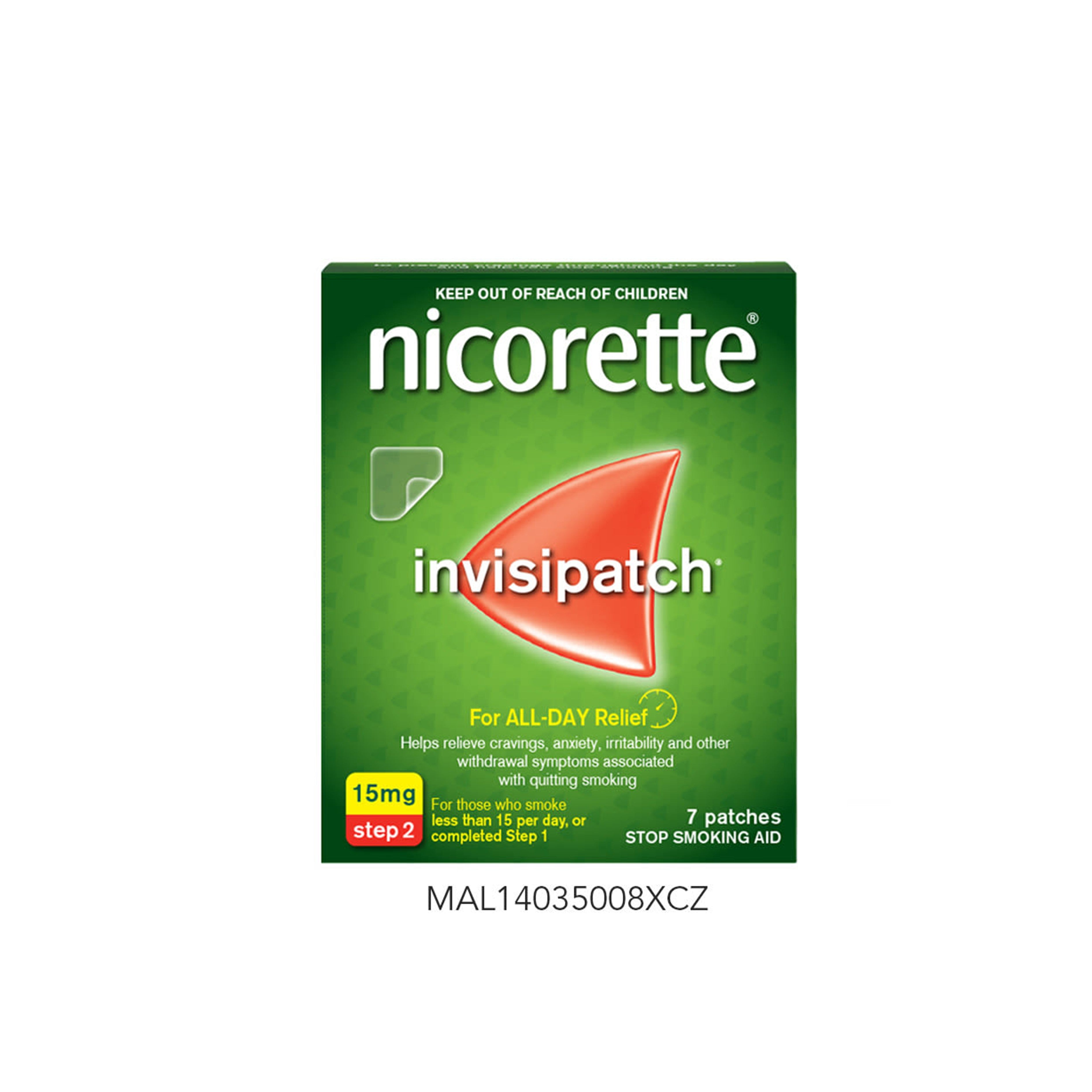 Nicorette Invisi Transdermal Patch 15mg/16hr - Step 2 (7's)