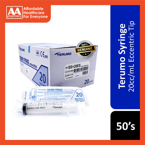 Terumo Syringe 20cc/mL 50's (Luer Lock/Eccentric Luer Slip)