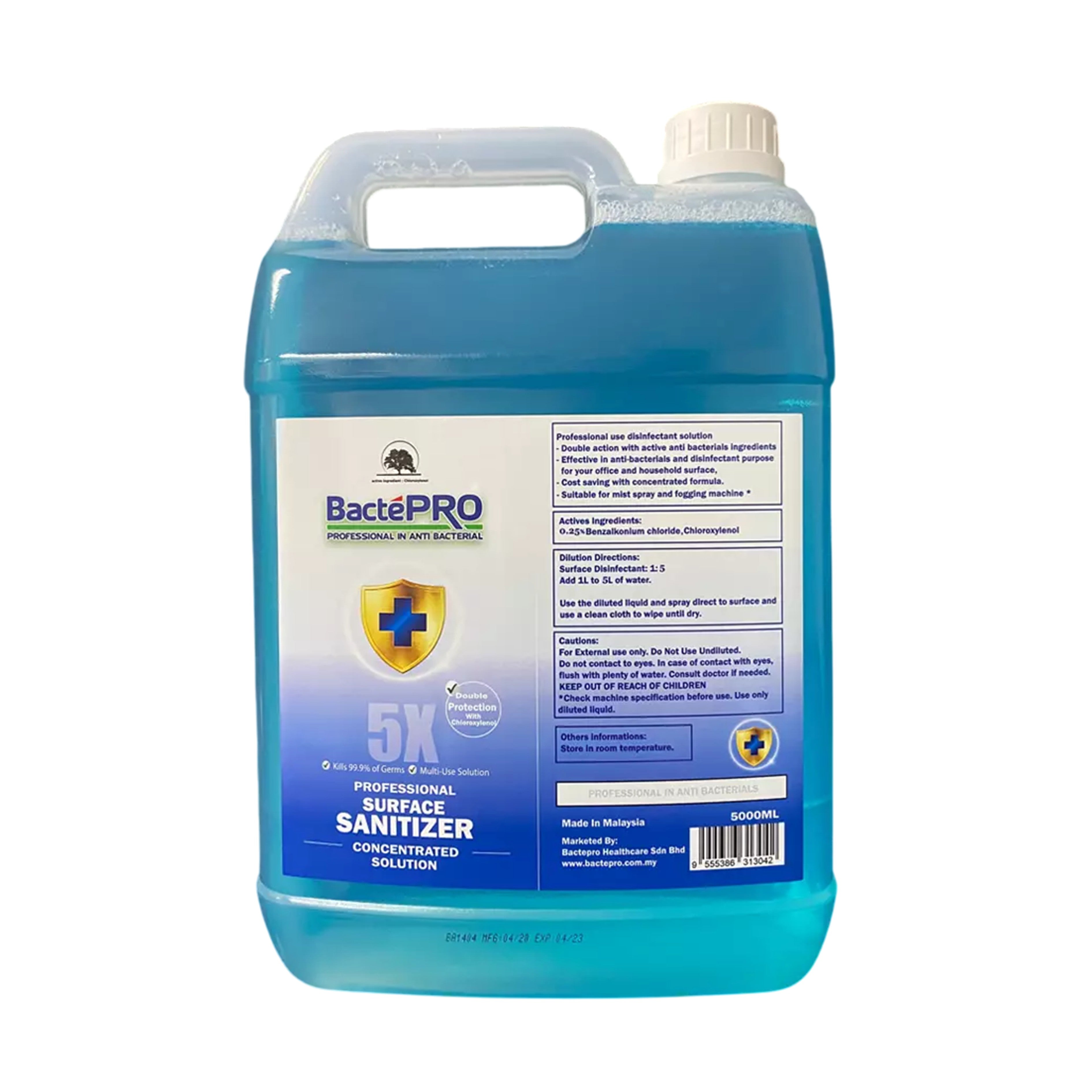BactePRO 5x Professional Surface Sanitizer Concentrated Solution 5000mL