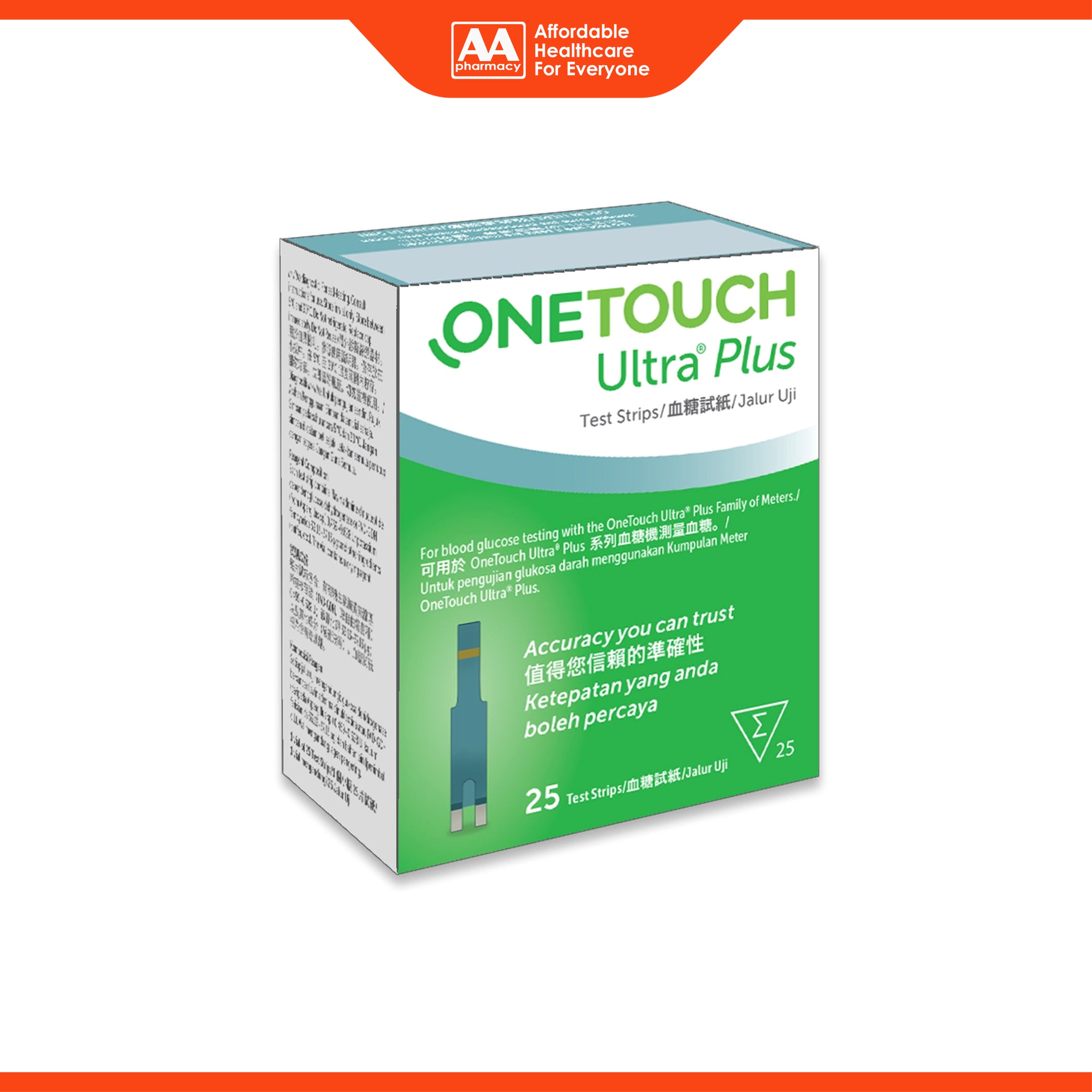 OneTouch Ultra Plus Blood Glucose Test Strip 25's