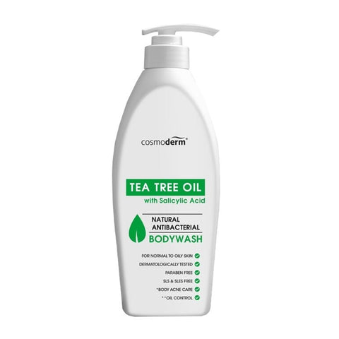 Cosmoderm Tea Tree Oil with Salicylic Acid Natural Antibacterial Body Wash 500mL