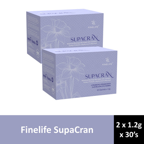 Finelife SupaCran (Botanical Beverage Mix Apple with Cranberry Extract, Probiotic Cultures and D-Mannose) Sachet 1.2gx30's