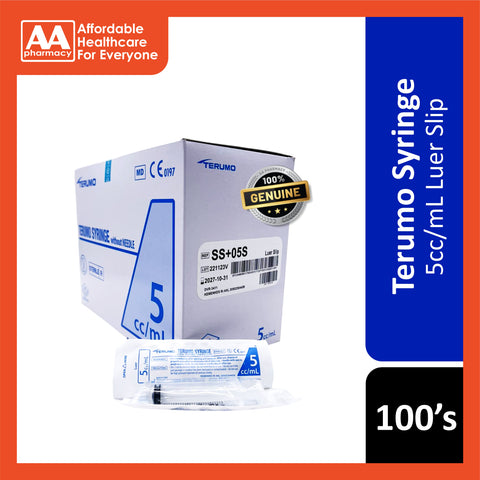 Terumo Syringe 5cc/mL 100's (Luer Lock/Luer Slip)