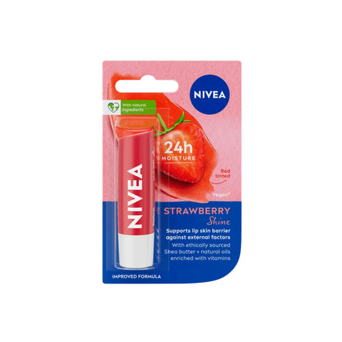 Nivea Strawberry Shine Caring Lip Balm 4.8g (Red Tinted)