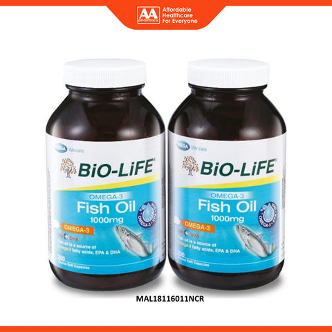 Bio-Life Omega-3 Fish Oil 1000mg Capsule 2x200's