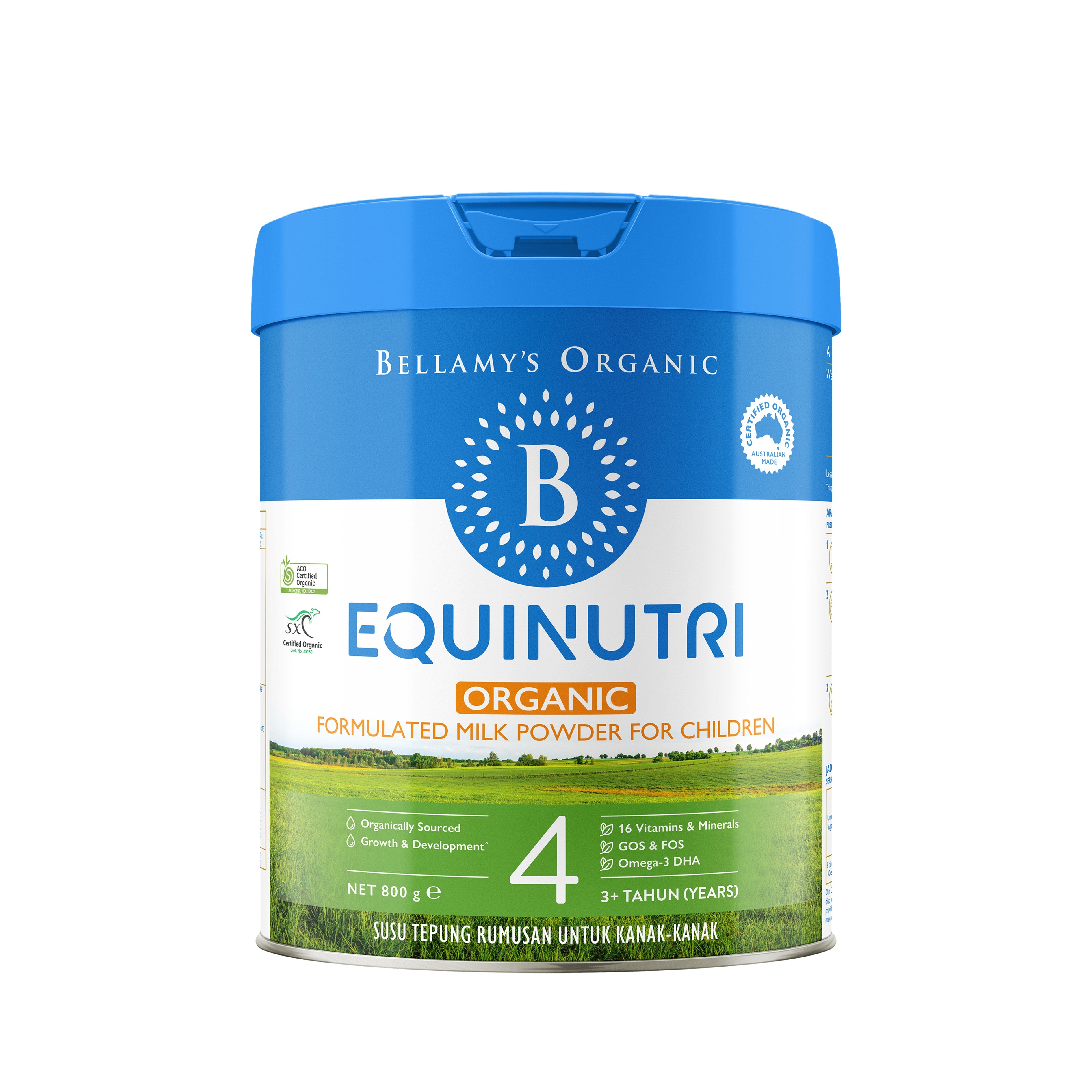 Bellamy's Organic Equinutri Step 4 Formulated Milk Powder for Children 3+ Years (800g)