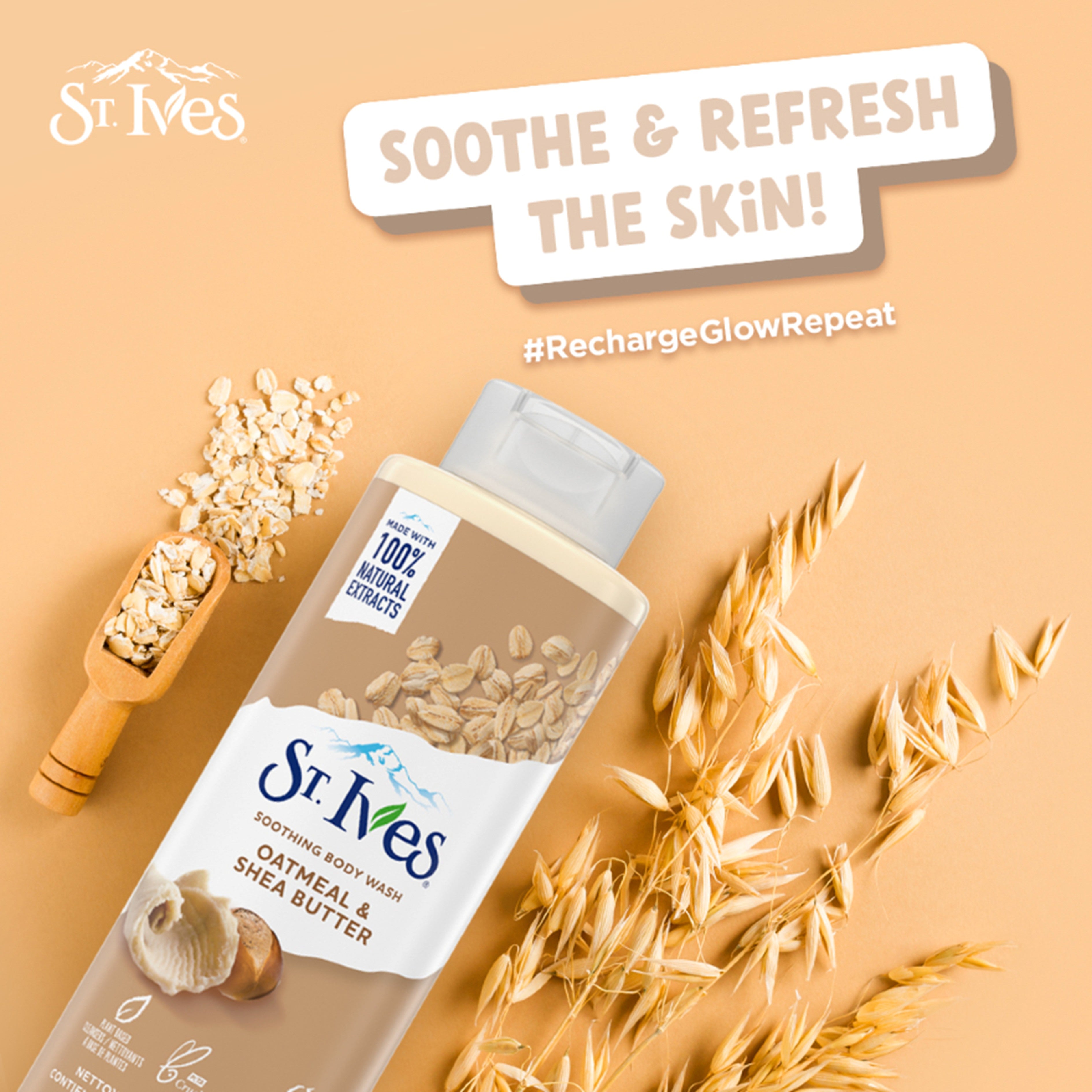 ST. Ives Soothing Oatmeal and Shea Butter Body Wash 450mL