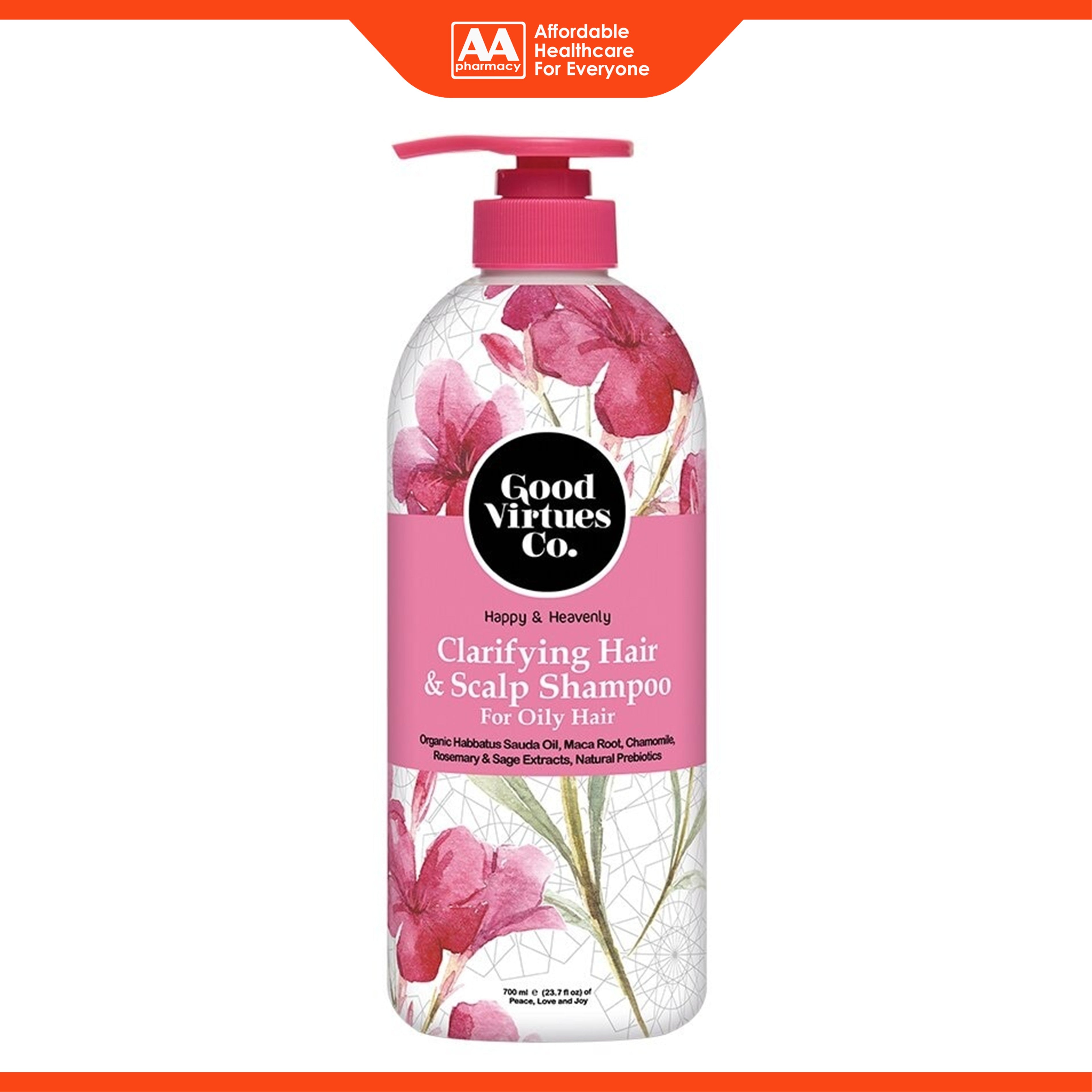 Good Virtues Co. Clarifying Hair and Scalp Shampoo for Oily Hair (700ml)