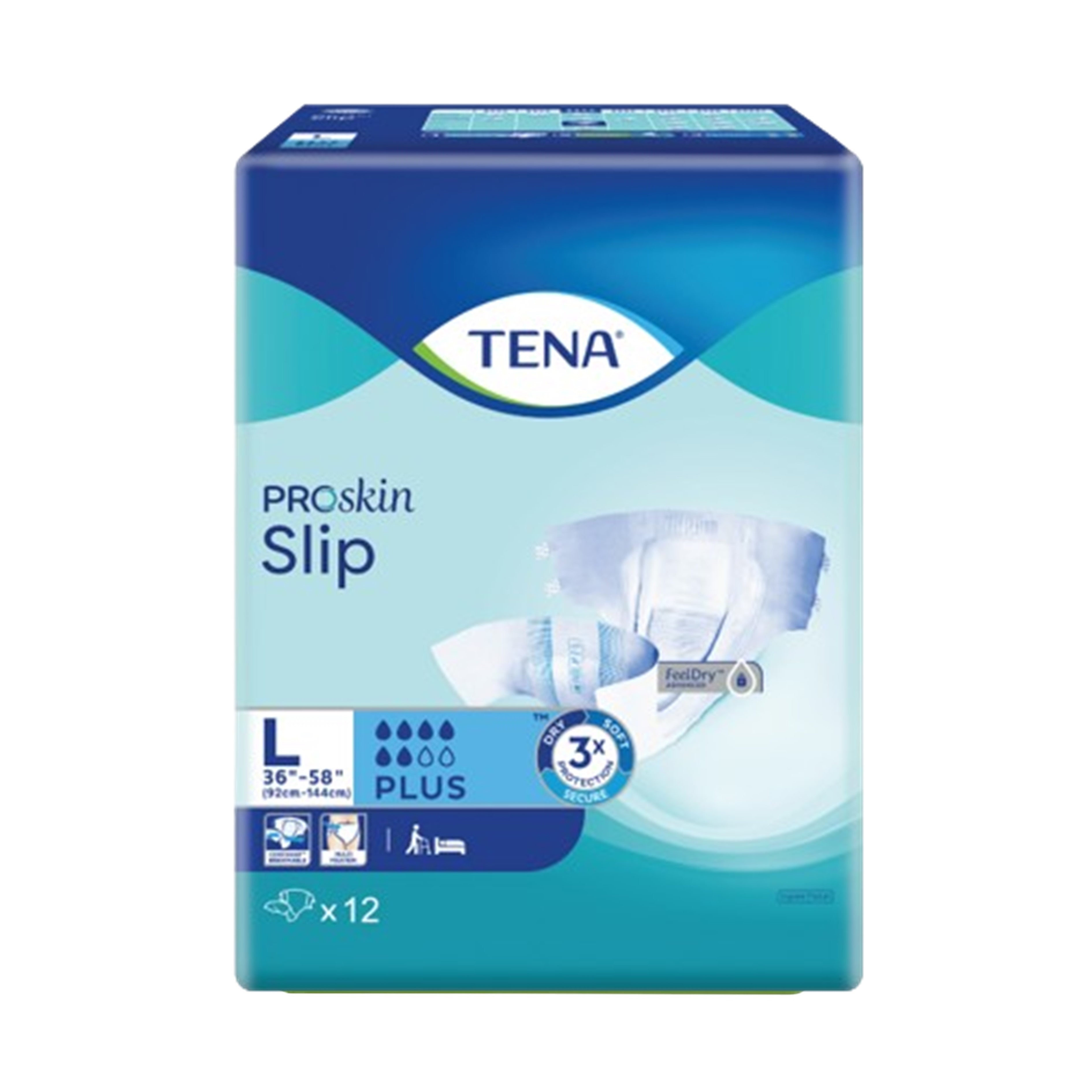 Tena PROskin Slip Plus Adult Diapers Size L 12's (91-145cm / 36-58 inches)