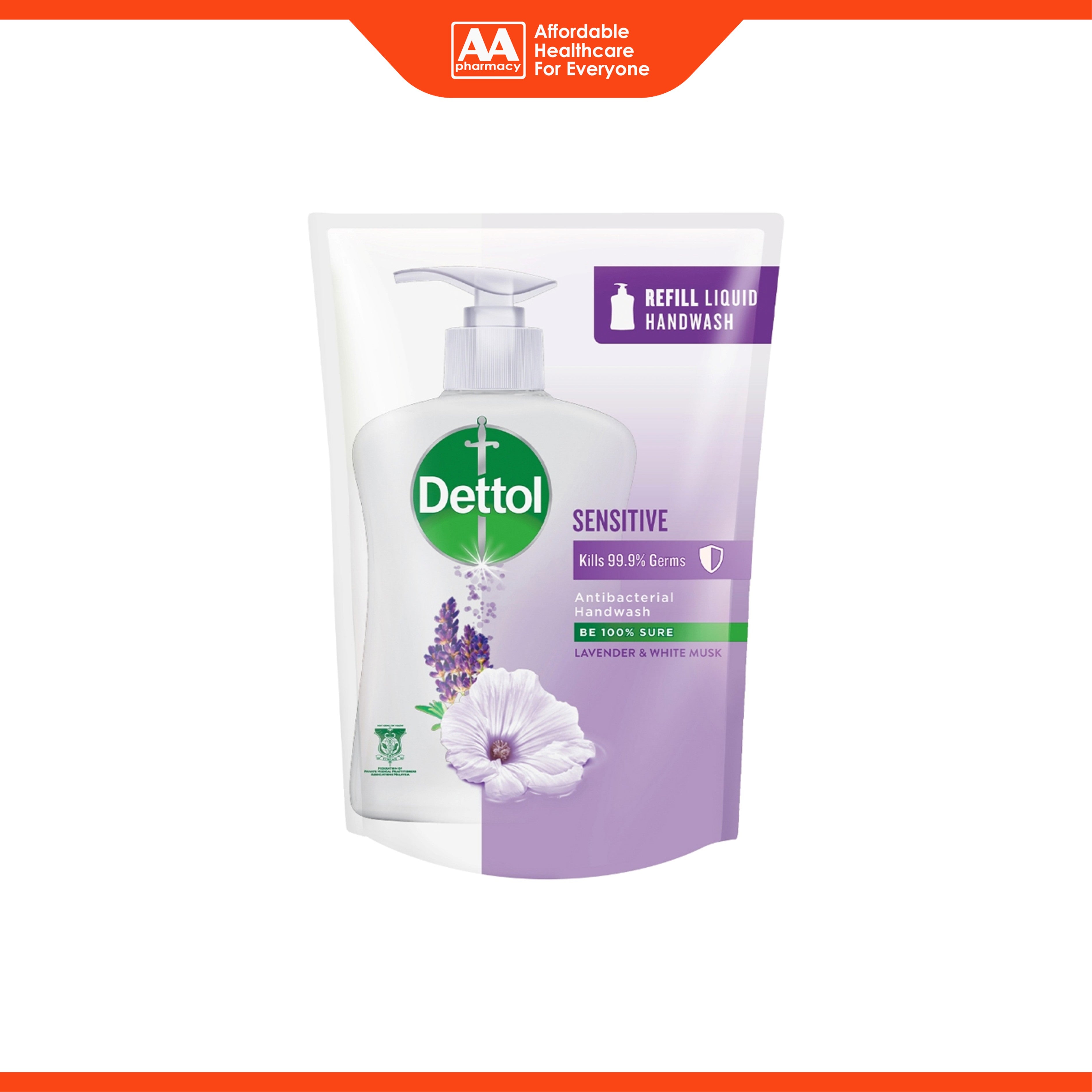 Dettol (Sensitive) Antibacterial Hand Wash (Refill) 225g